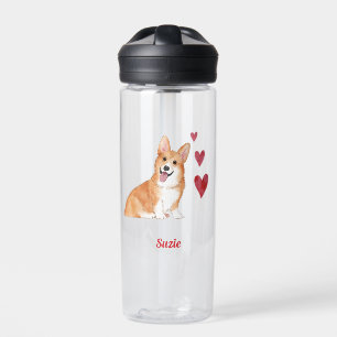 Pembroke Welsh Corgi Dog Custom Name Water Bottle