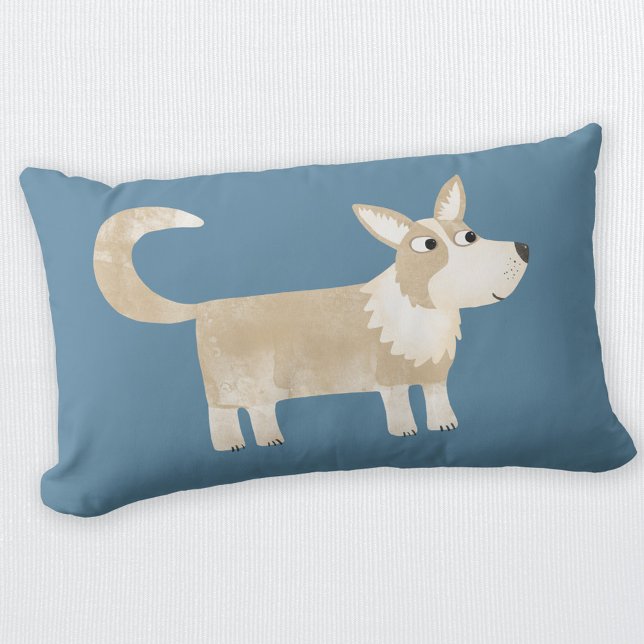 Pembroke Welsh Corgi Dog Lumbar Pillow (Cute Corgi Dog lumbar pillow for animal lovers)
