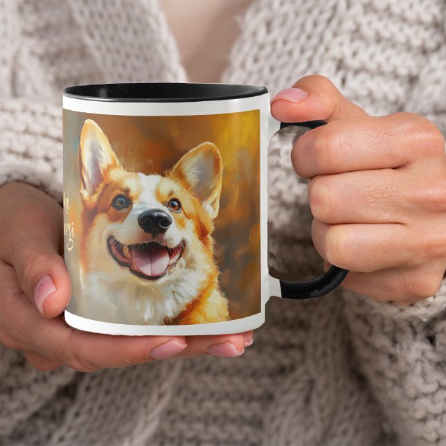 Pembroke Welsh Corgi Dog on Abstract Background Mug (Creator Uploaded)