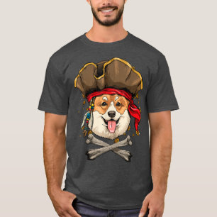 Pembroke Welsh Corgi Dog Pirate Jolly Roger Flag D T-Shirt