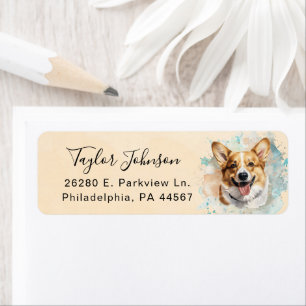 Pembroke Welsh Corgi Dog Return Address Label