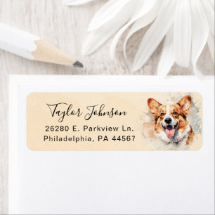 Pembroke Welsh Corgi Dog Return Address Label