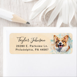 Pembroke Welsh Corgi Dog Return Address Label
