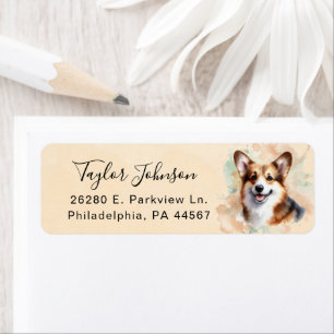 Pembroke Welsh Corgi Dog Return Address Label