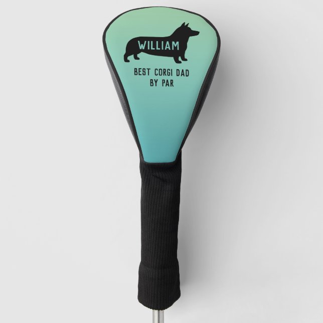 Pembroke Welsh Corgi Dog Silhouette Custom Golf Head Cover (Front)