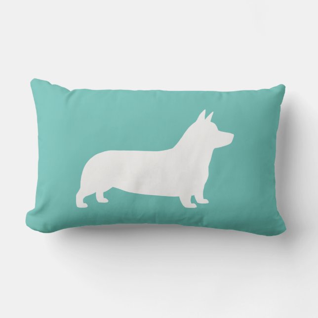 Pembroke Welsh Corgi Dog Silhouette Lumbar Pillow (Front)