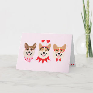Pembroke Welsh Corgi Dogs Valentines Holiday Card