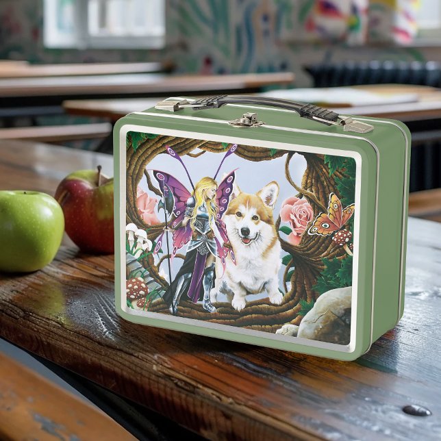 Pembroke Welsh Corgi Fairy Fantasy Metal Lunch Box (Creator Uploaded)