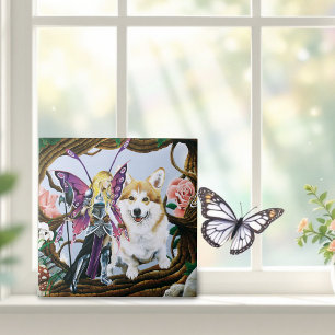 Pembroke Welsh Corgi Fairy Fantasy Tile