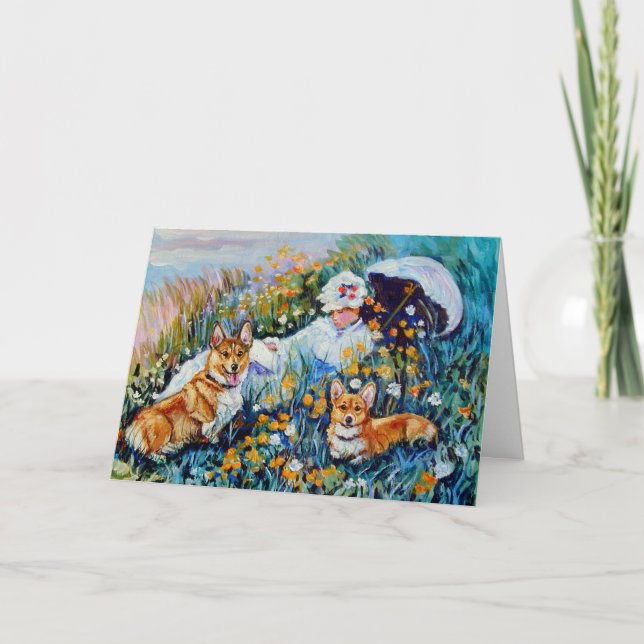 Pembroke Welsh Corgi Greeting Card (Front)