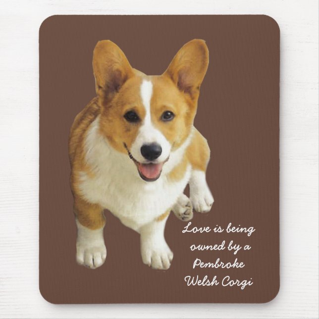 Pembroke Welsh Corgi Happy Mousepad (Front)