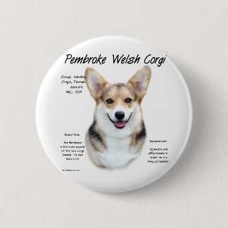 Pembroke Welsh Corgi History Design 2 Inch Round Button