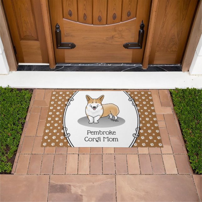 Pembroke Welsh Corgi Mom (red 1) Dog Mom Cute Doormat (Outdoor)