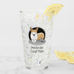 Pembroke Welsh Corgi Mom (red 1) Dog Mom Cute Glass