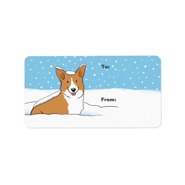 Pembroke Welsh Corgi Noël Étiquettes cadeaux (Devant)