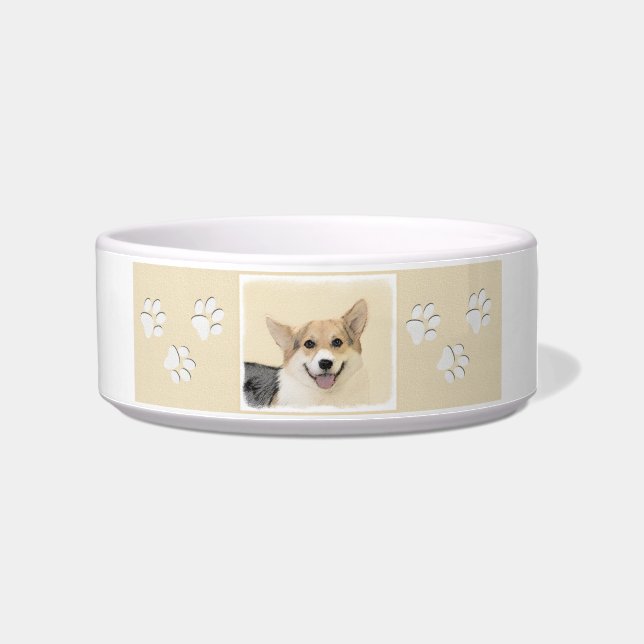 Pembroke Welsh Corgi Painting - Original Dog Art Bowl (Right)