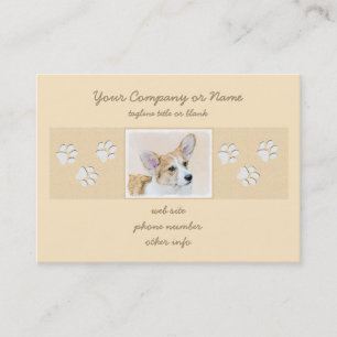 Pembroke Welsh Corgi Painting - Original Dog Art Business Card