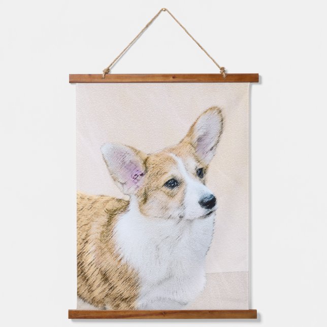 Pembroke Welsh Corgi Painting - Original Dog Art Hanging Tapestry (Front)