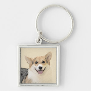 Pembroke Welsh Corgi Painting - Original Dog Art Keychain