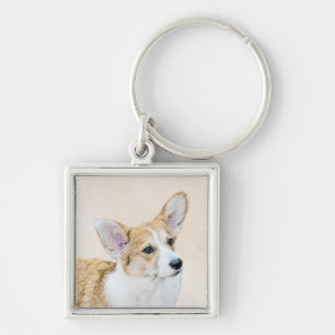 Pembroke Welsh Corgi Painting - Original Dog Art Keychain
