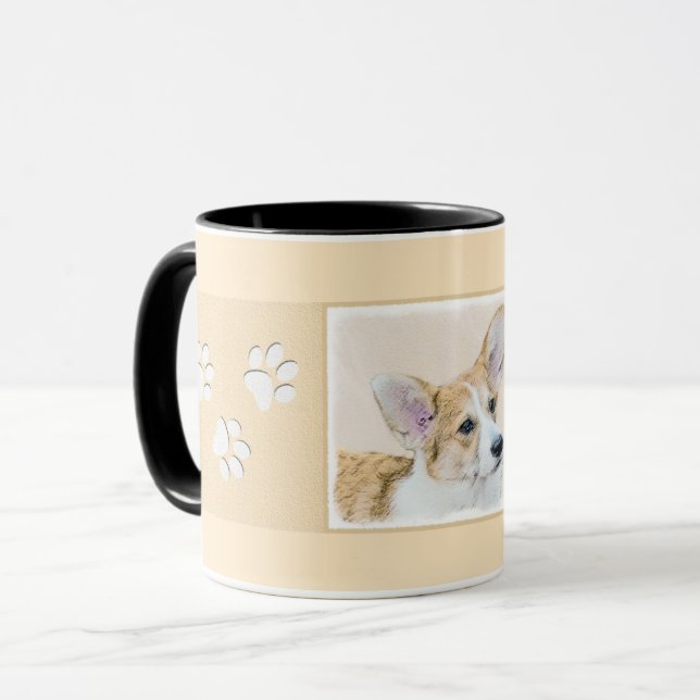 Pembroke Welsh Corgi Painting - Original Dog Art Mug (Front Left)