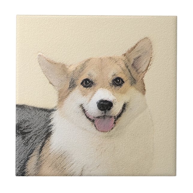 Pembroke Welsh Corgi Painting - Original Dog Art Tile (Front)