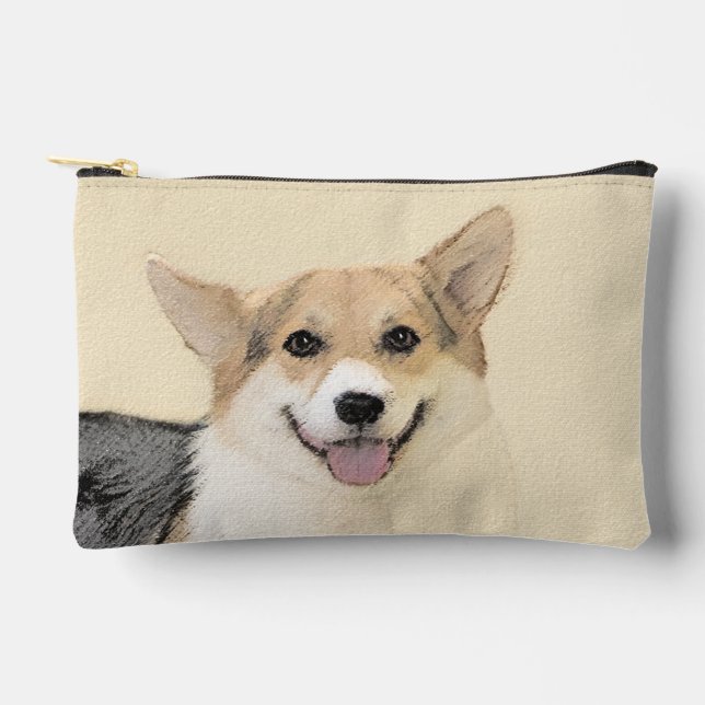 Pembroke Welsh Corgi Painting Tri-Colour Dog Art Accessory Pouch (Front)