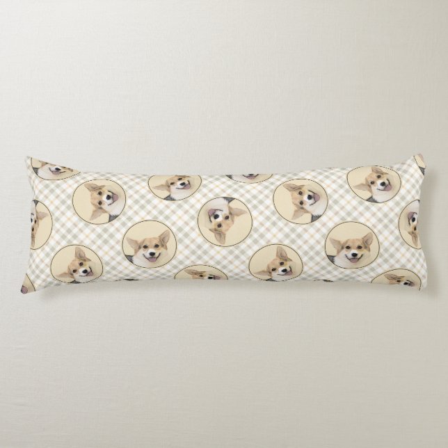 Pembroke Welsh Corgi Painting Tri-Colour Dog Art Body Pillow (Front)