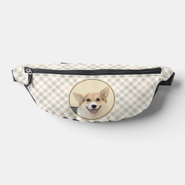 Pembroke Welsh Corgi Painting Tri-Colour Dog Art Fanny Pack (Lay Down)