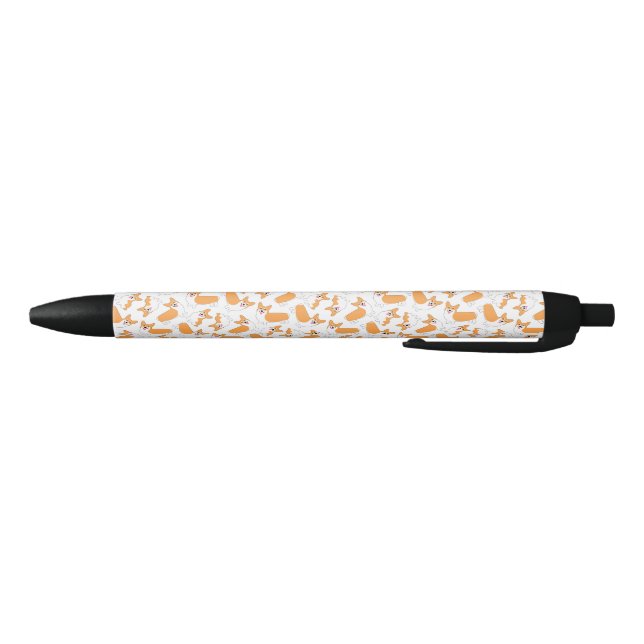 Pembroke Welsh Corgi Pattern Black Ink Pen (Bottom)