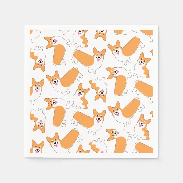Pembroke Welsh Corgi Pattern Napkin (Front)