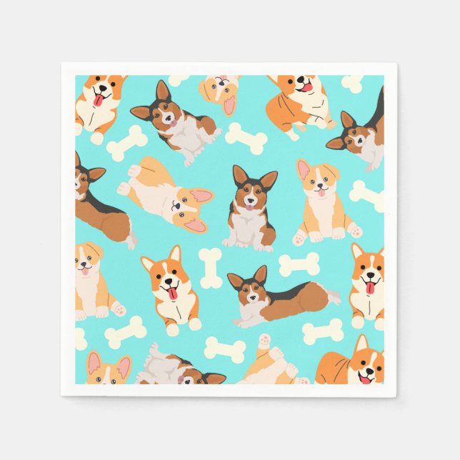 Pembroke Welsh Corgi Pattern  Napkin (Front)