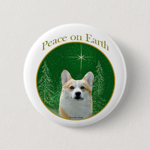 Pembroke Welsh Corgi Peace 2 Inch Round Button