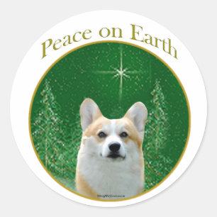 Pembroke Welsh Corgi Peace Classic Round Sticker
