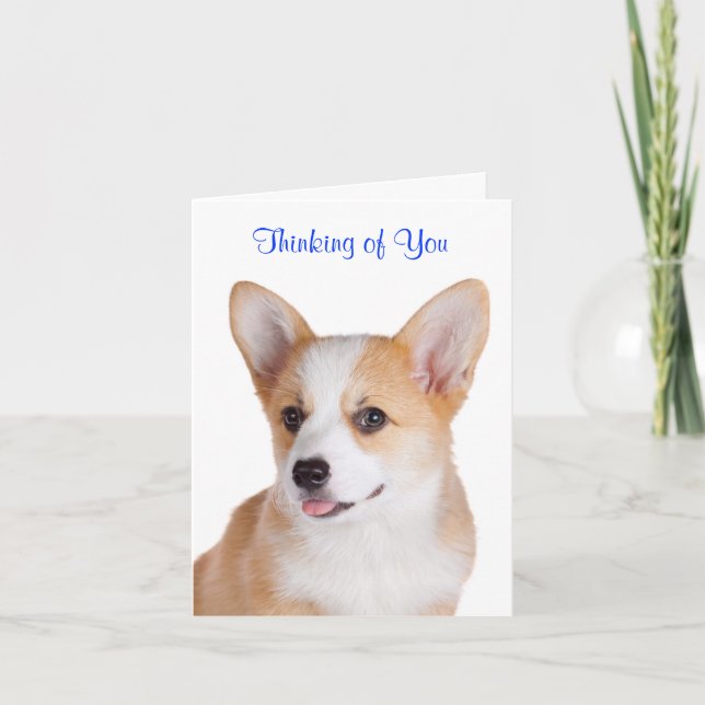 Pembroke Welsh Corgi Penser À Votre Carte De Voeux (Devant)