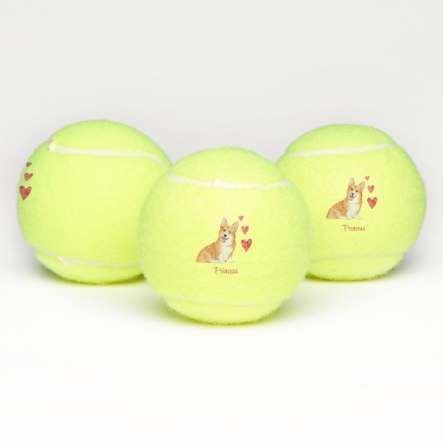 Pembroke Welsh Corgi Personalized Dog Tennis Balls (Multi)