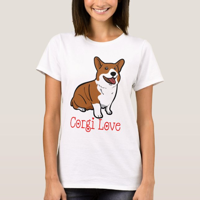 Pembroke Welsh Corgi Puppy Dog Red Love Women's T-Shirt (Front)