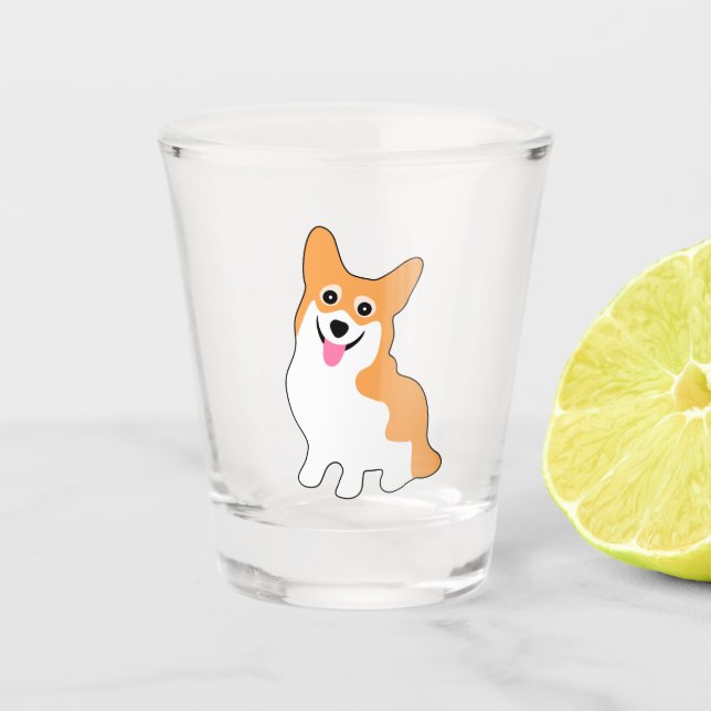 Pembroke Welsh Corgi Puppy Shot Glass (Front)