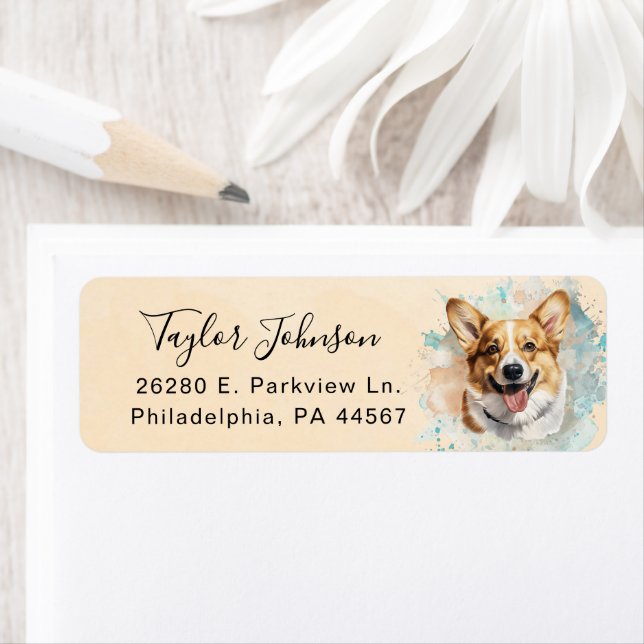 Pembroke Welsh Corgi Return Address Label (Insitu)