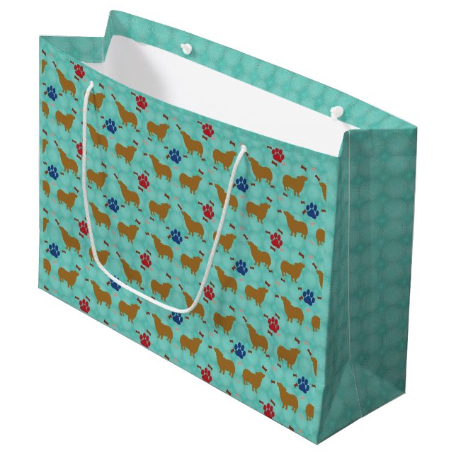 Pembroke Welsh Corgi Shadow Large Gift Bag (Front Angled)