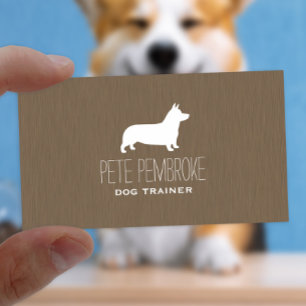 Pembroke Welsh Corgi Silhouette Business Card