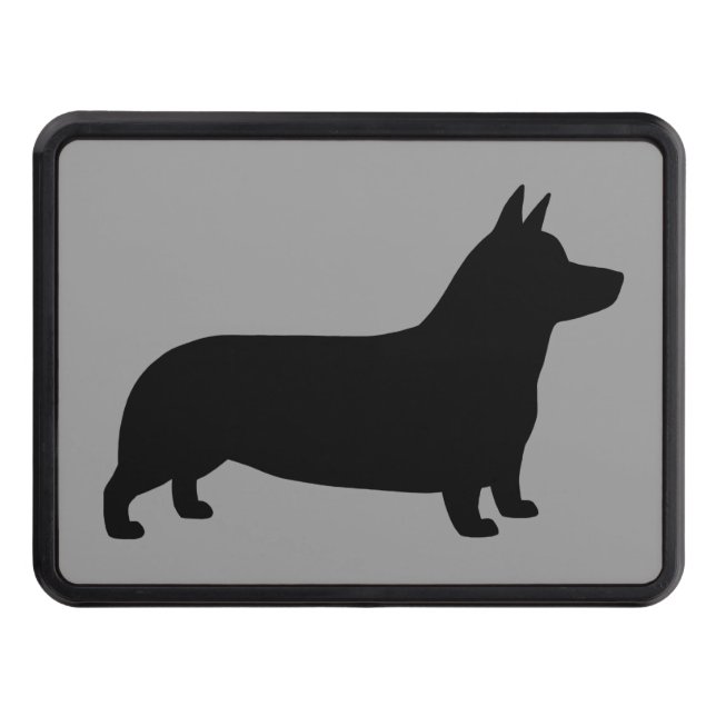 Pembroke Welsh Corgi Silhouette Trailer Hitch Cover (Front)