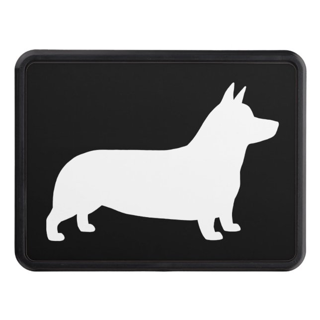 Pembroke Welsh Corgi Silhouette Trailer Hitch Cover (Front)
