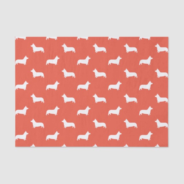 Pembroke Welsh Corgi Silhouettes Pattern Tissue Paper (Front)
