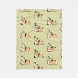 Pembroke Welsh Corgi Sleeping Dog Lover ZZZ Fleece Blanket