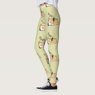 Pembroke Welsh Corgi Sleeping Dog Lover ZZZ Leggings