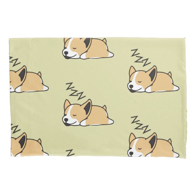 Pembroke Welsh Corgi Sleeping Dog Lover ZZZ Pillowcase (Front)