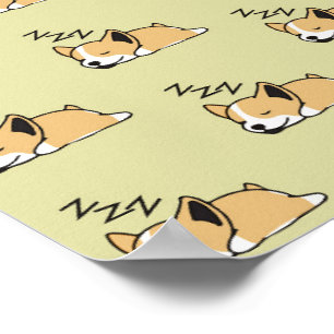 Pembroke Welsh Corgi Sleeping Dog Lover ZZZ Poster