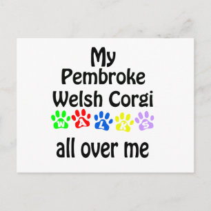 Pembroke Welsh Corgi Walks Design Postcard