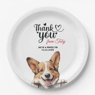 Pembroke Welsh Corgi Wedding Thank You Paper Plate